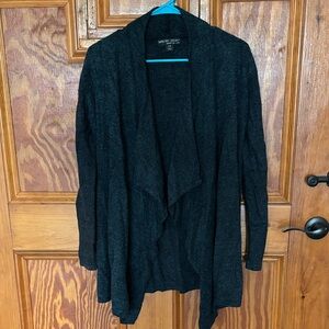 Barefoot Dreams green and Black Open Front Cardigan
